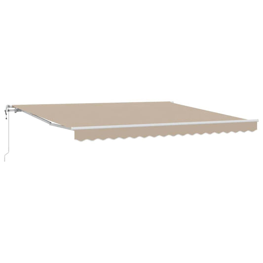 Toldo Retráctil Beige 400 X 350 Cm Tela Y Aluminio_0