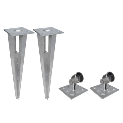 Valla Metálica Con Estacas Postes Acero Galvanizado 15x0,8 M / Vetonek_4