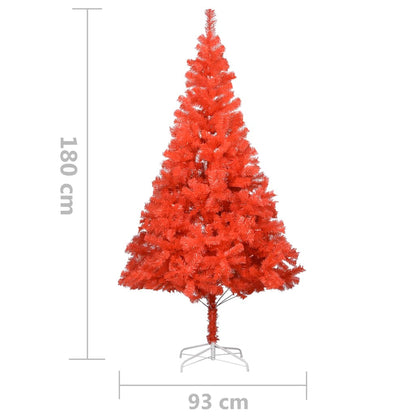 Vidaxl Árbol De Navidad Preiluminado Con Luces Y Bolas Rojo 180 Cm_2