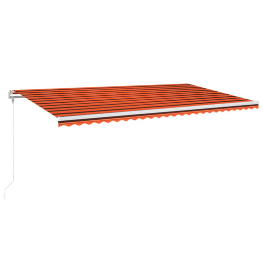 Toldo Automático Led Sensor De Viento Naranja Marrón 600x300 Cm_0