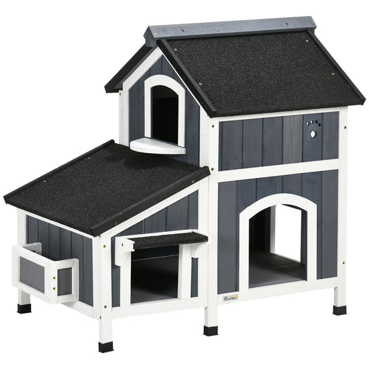 Pawhut Casa Para Gatos De Madera Con Macetero 96x65x85_0