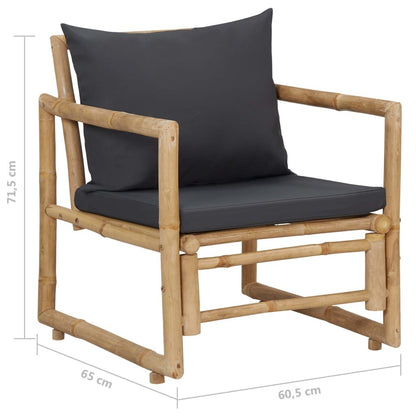 Vidaxl Juego De Muebles De Jardín Con Cojines 4 Piezas Bambú_2