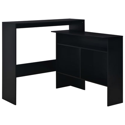 Mesa Alta De Bar Con 2 Tableros Negro 130x40x120 Cm_0