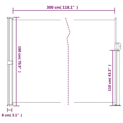 Vidaxl Toldo Lateral Retráctil Antracita 180x300 Cm_2