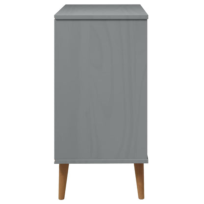 Aparador Molde Madera Maciza De Pino Gris 76,5x40x80 Cm / Vetonek_3