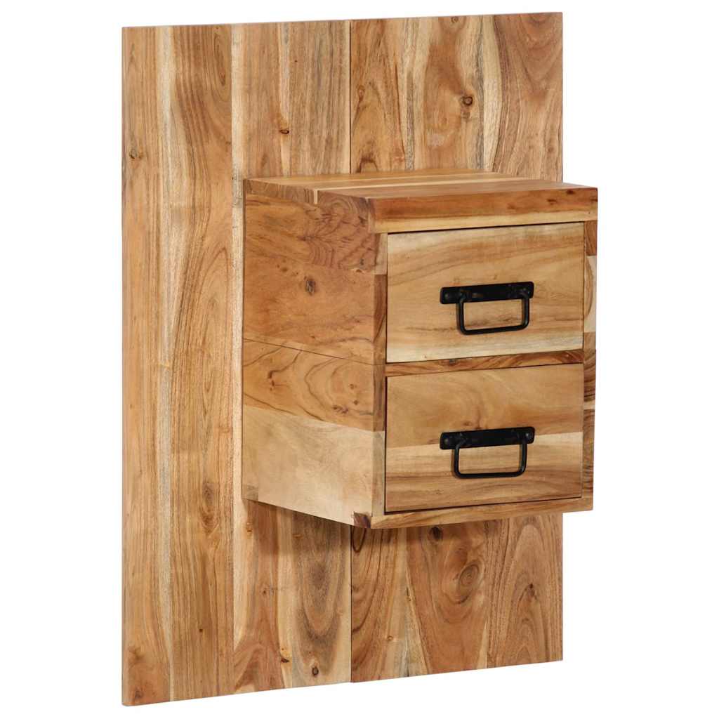 Mesita De Noche Madera Maciza De Acacia 60x32x80 Cm_1