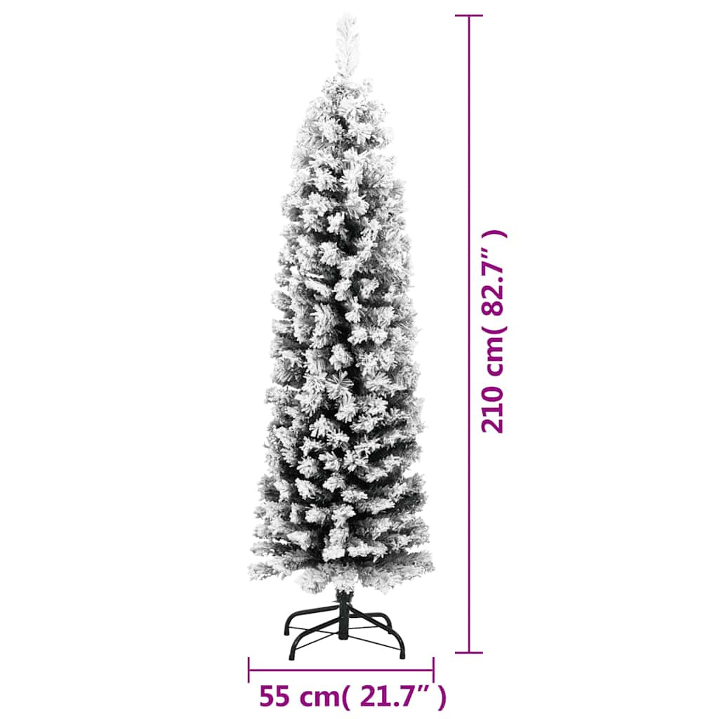 Vidaxl Árbol De Navidad Artificial Verde Con Nieve Pvc 210 Cm_2