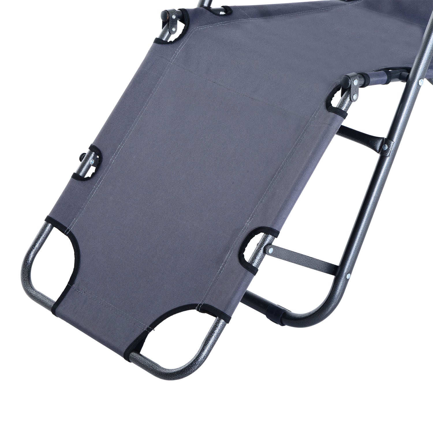 Outsunny Tumbona Reclinable Y Plegable Con Respaldo Ajustable 135x60x89 Cm Gris_3