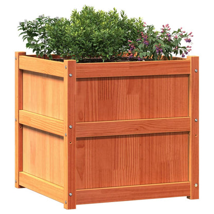 Jardineras De Exterior 2 Uds Madera Maciza De Pino Marrón Cera_3