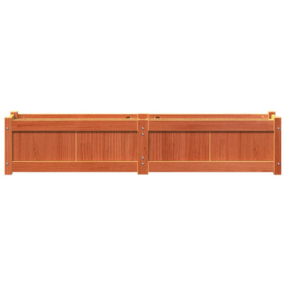 Jardinera Exterior Madera Maciza Pino Marrón Cera 150x31x31 Cm_4