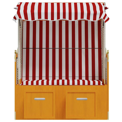 Silla Playa Strandkorb Dosel Ratán Sintético Madera Rojo Blanco_4