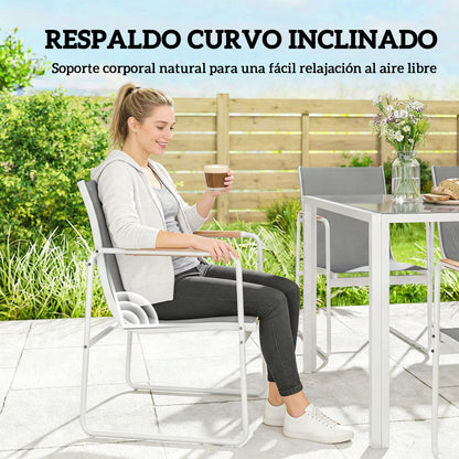 Outsunny Conjunto De Mesa Y Sillas Jardín De 7 Piezas_4