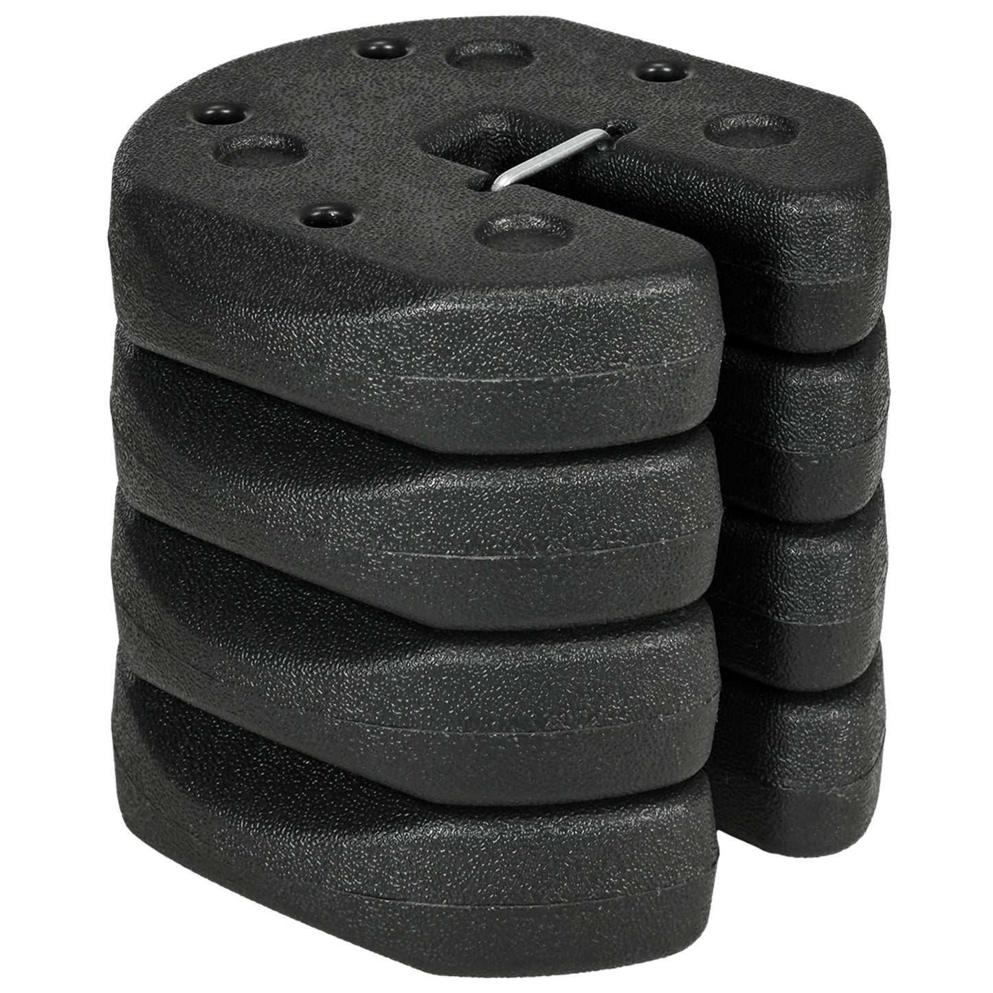 Outsunny Pack De 4 Pesos Para Carpas Plegables Rellenados Con Cemento Negro_0