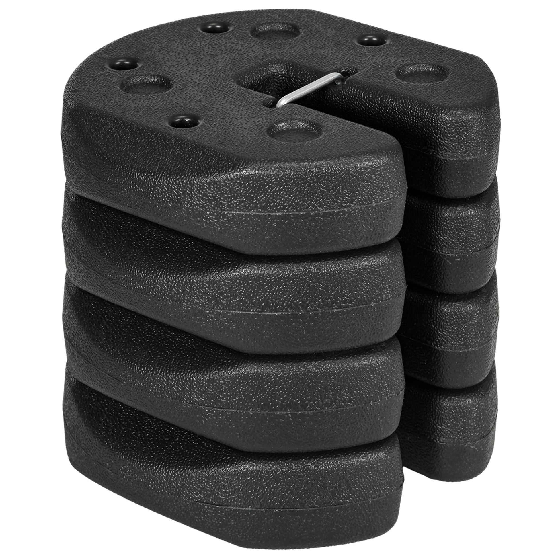 Outsunny Pack De 4 Pesos Para Carpas Plegables Rellenados Con Cemento Negro_0