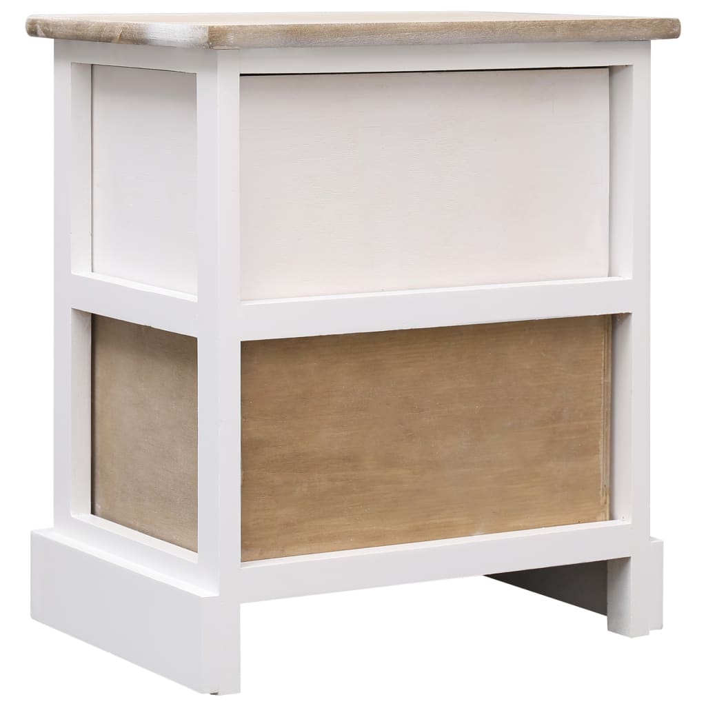 Mesita De Noche Madera De Paulownia Blanco Y Natural 38x28x45cm_2