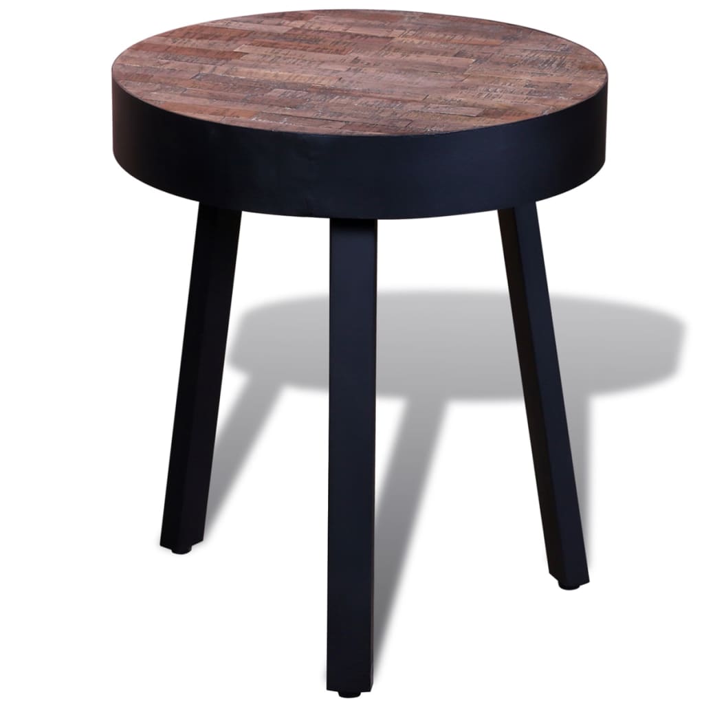 Mesita Redonda De Madera De Teca Reciclada_2