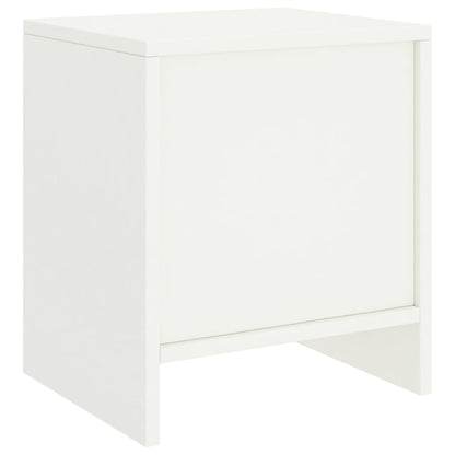Mesita De Noche Madera Maciza De Mango Blanco 35x30x40 Cm_2