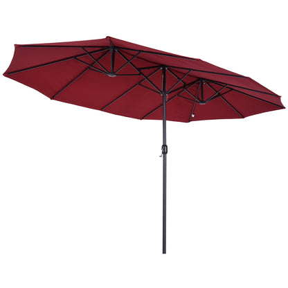 Outsunny Sombrilla Doble Extragrande Parasol Para Terraza Patio Protección Solar_3
