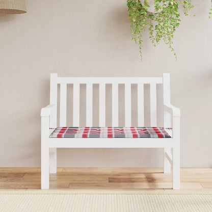 Vidaxl Cojín De Banco De Jardín Tela Oxford A Cuadros Rojo 120x50x3 Cm_1