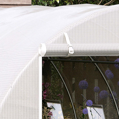 Invernadero De Túnel Con 12 Ventanas Y Puerta Outsunny 6x3x2 M Blanco_3