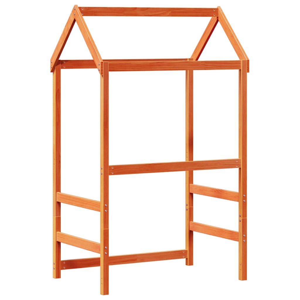 Techo De Cama Infantil Madera Maciza Marrón 118x70x176,5 Cm_5