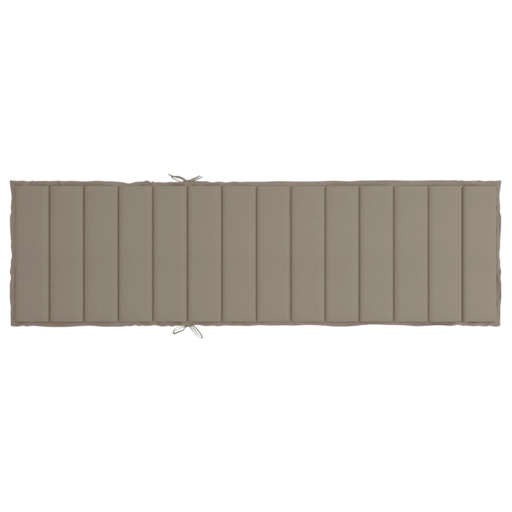 Vidaxl Cojín De Tumbona De Tela Oxford Gris Taupé 200x60x3 Cm_4