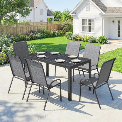 Outsunny Conjunto De Mesa Y Sillas Jardín De 7 Piezas_1