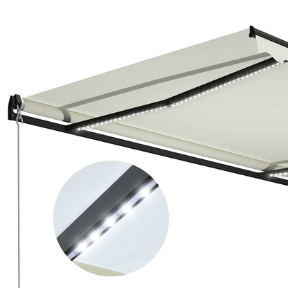 Toldo Retráctil Manual Con Led Crema 300x250 Cm_4