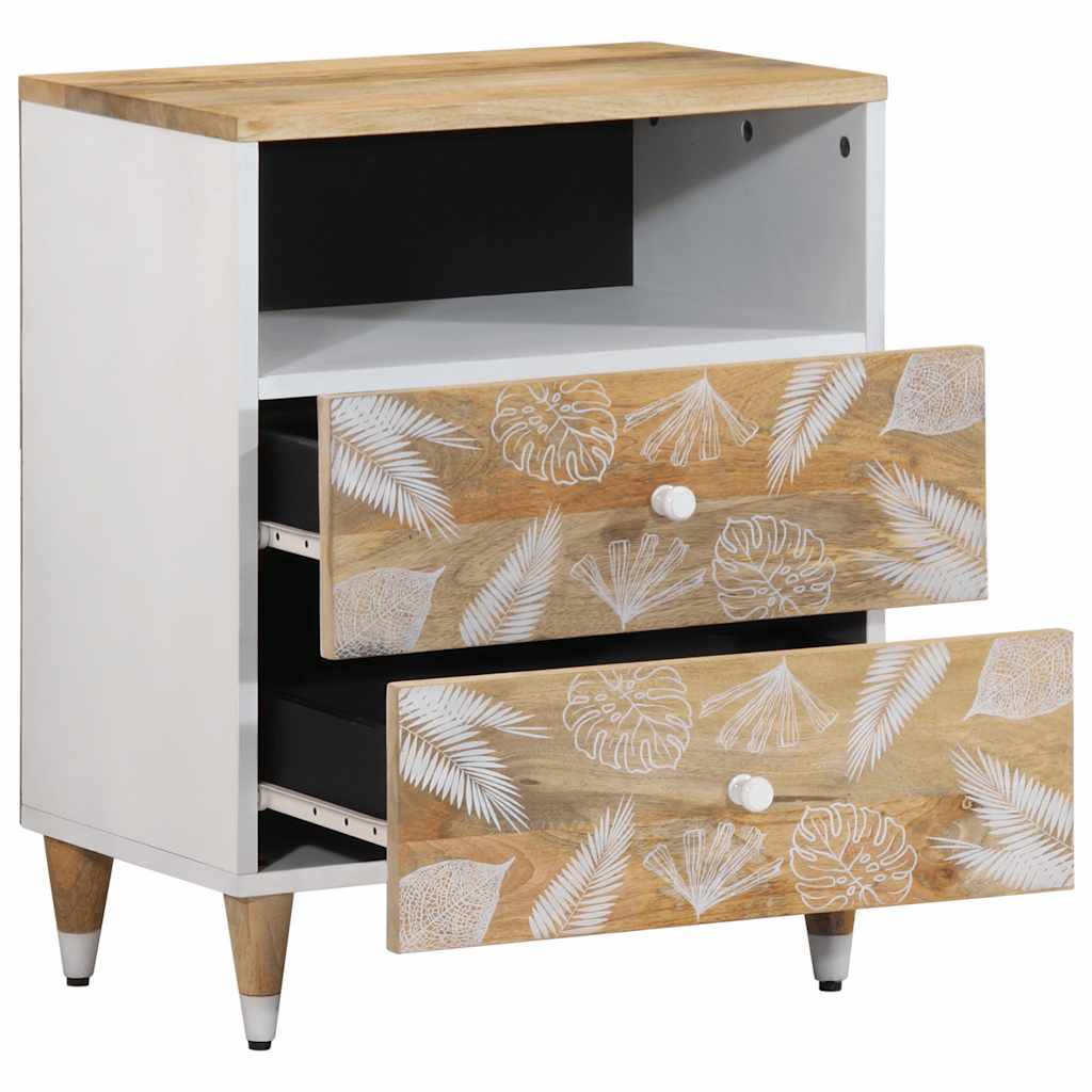 Mesita De Noche Madera Maciza De Mango 50x33x60 Cm_1