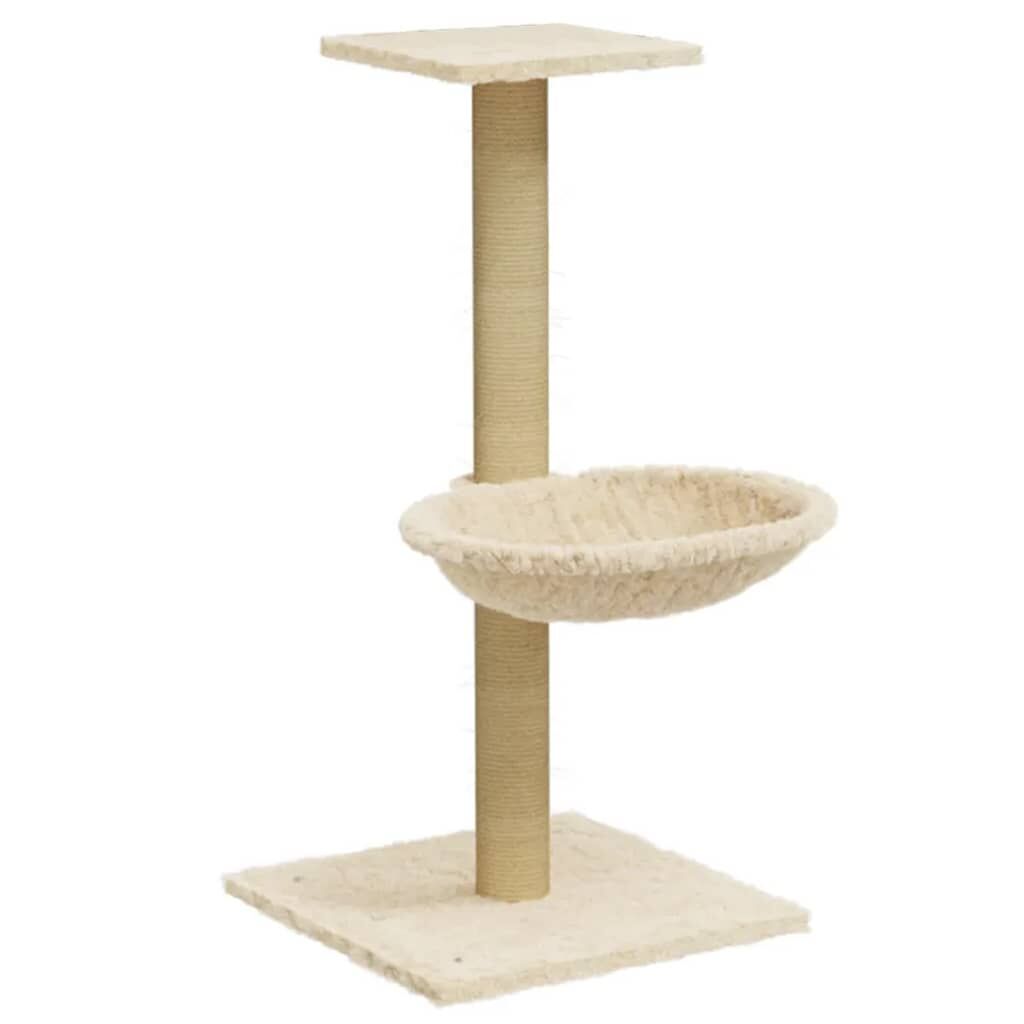 Vidaxl Rascador Para Gatos Con Poste De Sisal Crema 74 Cm_0