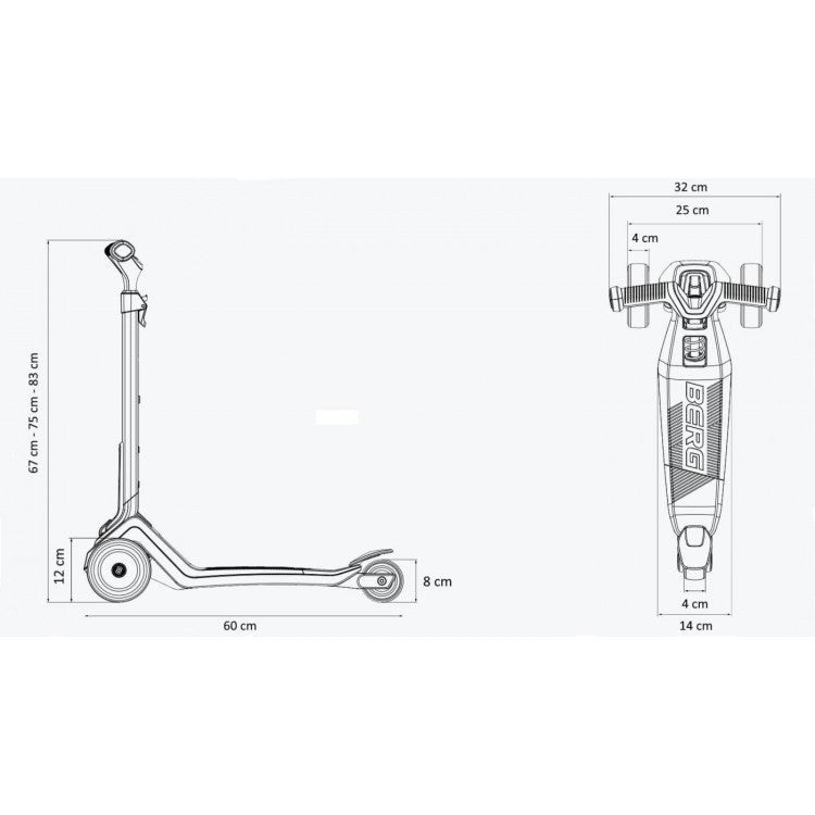 Patinete Berg Nexo Lights Con Plataforma Magnetica Azul.
