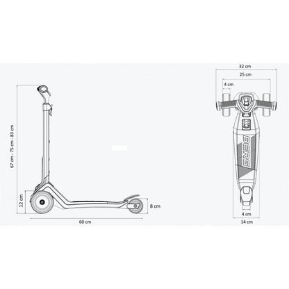 Patinete Berg Nexo Lights Con Plataforma Magnetica Azul.
