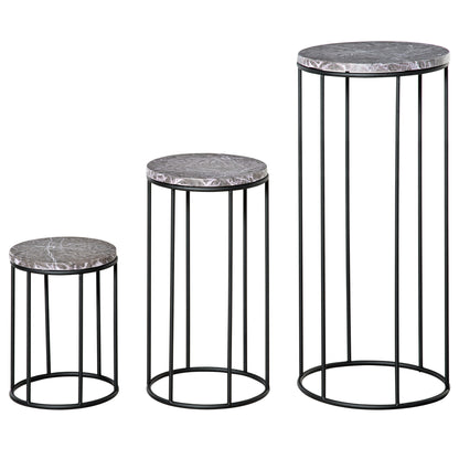 Outsunny Soportes Para Plantas Metal 3 Piezas Apilables Porta Macetas Decorativo_0