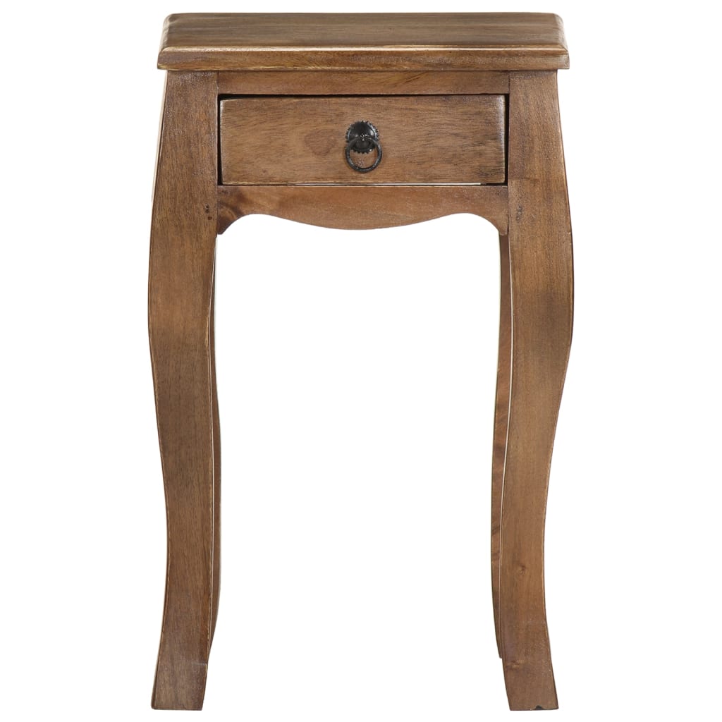 Mesita De Noche De Madera Maciza De Mango 28x28x46 Cm_0