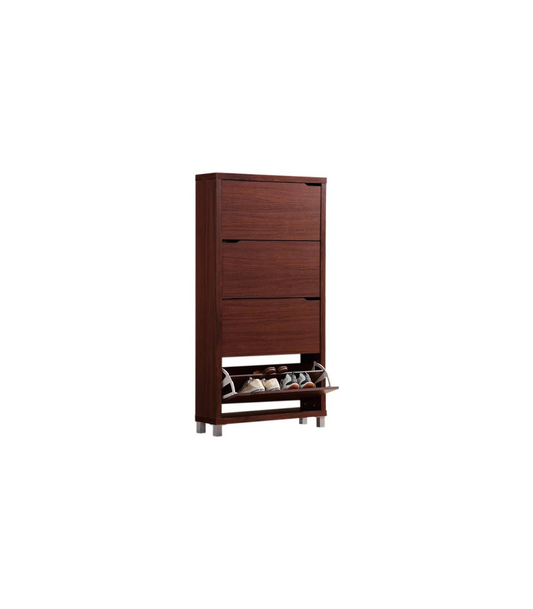 Zapatero 4 Puertas Kubox Acabado Walnut, 79cm(ancho) 155cm(altura) 24cm(fondo)_0