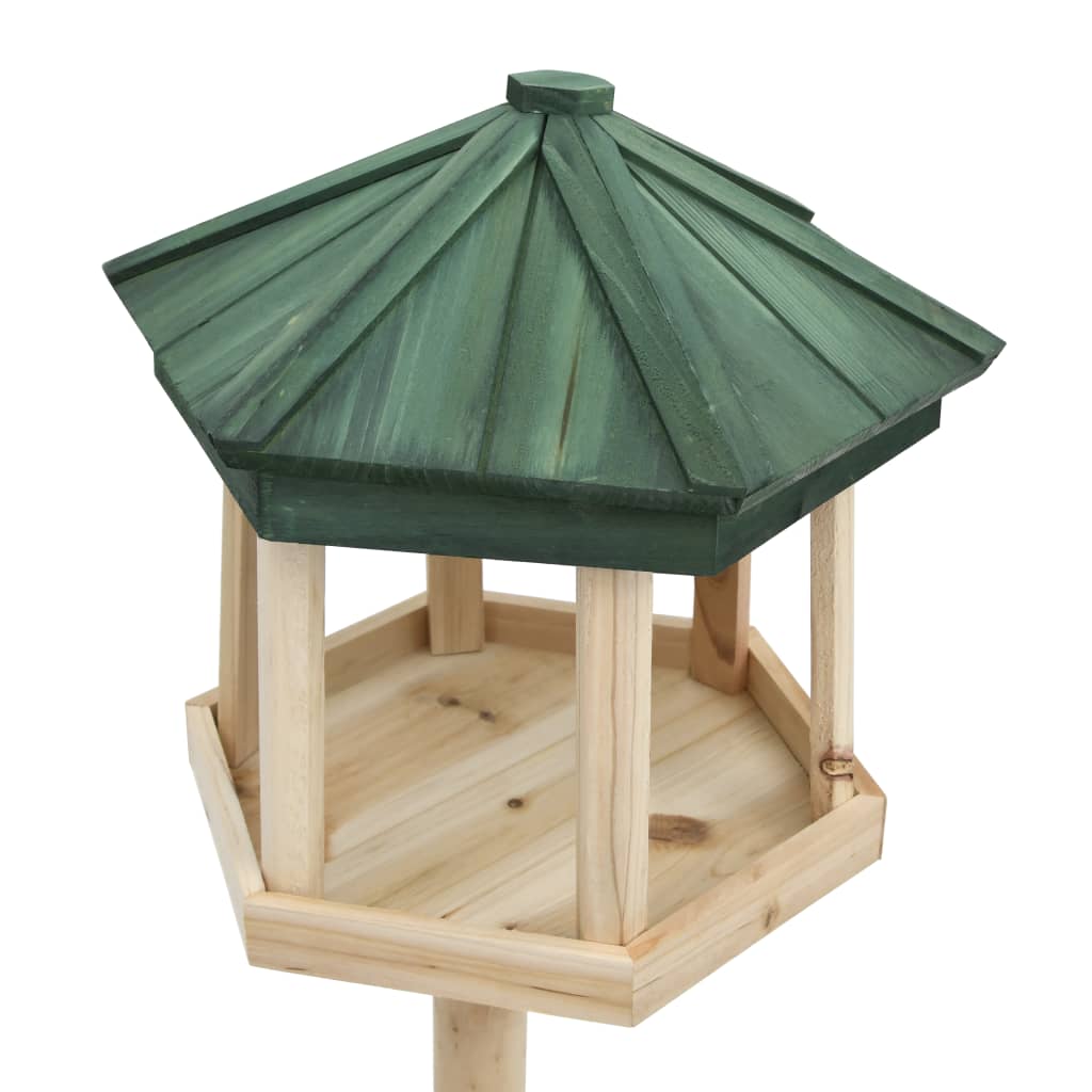 Comedero Para Pájaros De Pie Madera Maciza De Abeto 33x110 Cm / Vetonek_5