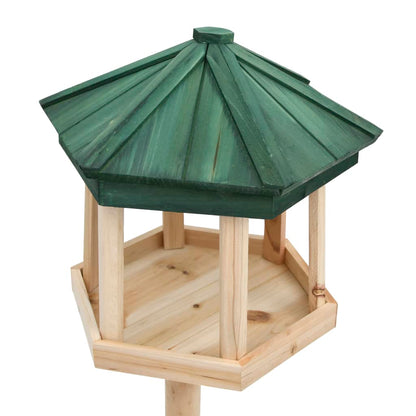 Comedero Para Pájaros De Pie Madera Maciza De Abeto 33x110 Cm / Vetonek_5