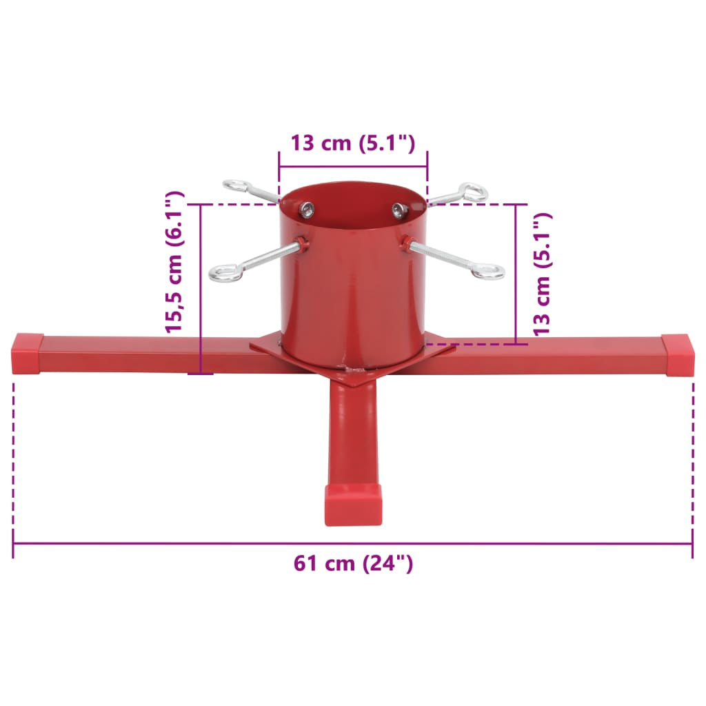 Vidaxl Soporte Para Árbol De Navidad Rojo 61x61x15,5 Cm_2