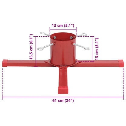 Vidaxl Soporte Para Árbol De Navidad Rojo 61x61x15,5 Cm_2