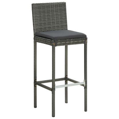 Taburetes De Cocina Con Cojines 6 Uds Ratán Sintético Gris_0