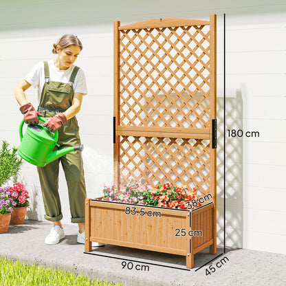 Outsunny Arriate De Jardín Con Enrejado Para Trepadora Cultivos 90x45x180 Cm_2