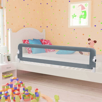 Vidaxl Barandilla De Seguridad Cama De Niño Poliéster Gris 180x42cm_1