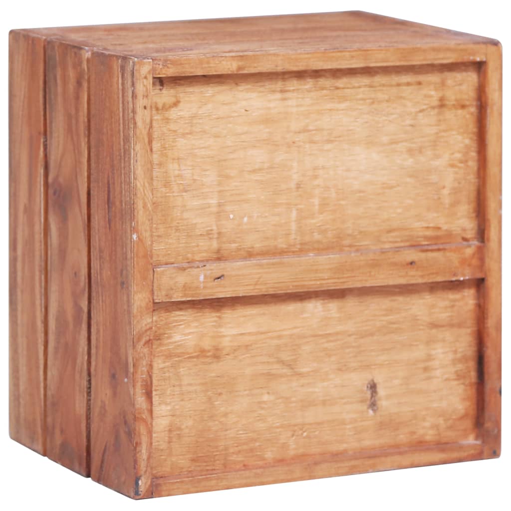 Mesita De Noche Con 3 Cajones Madera Maciza Caoba 35x25x35 Cm_3