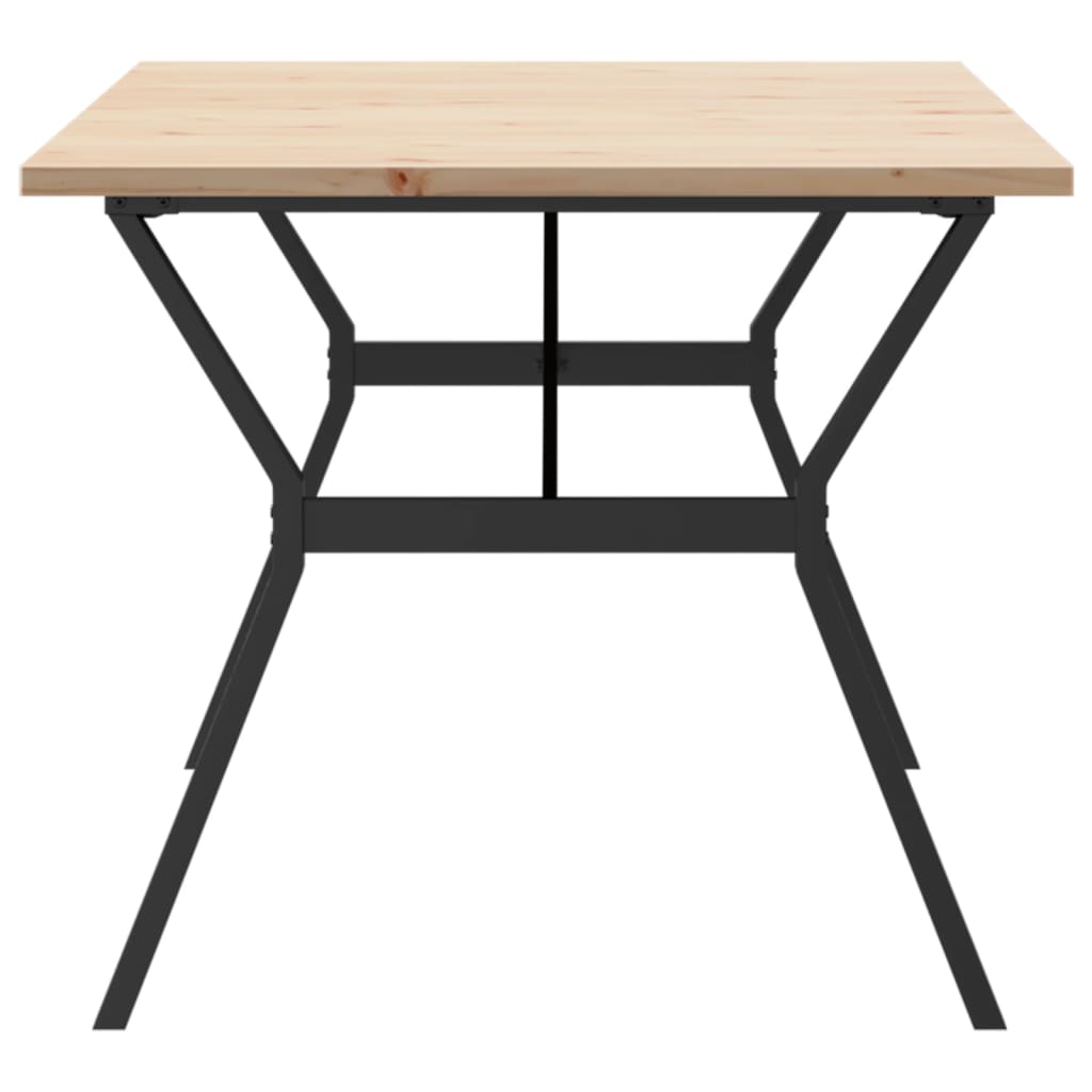 Mesa De Comedor Marco Y Madera Maciza Pino Acero 180x90x75,5 Cm_3