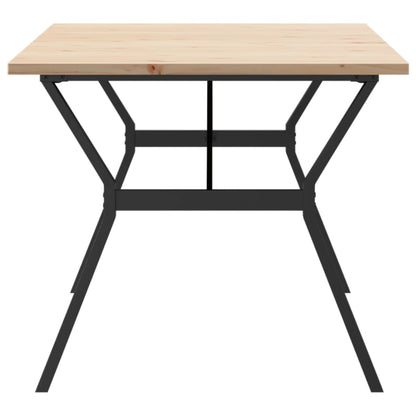 Mesa De Comedor Marco Y Madera Maciza Pino Acero 180x90x75,5 Cm_3