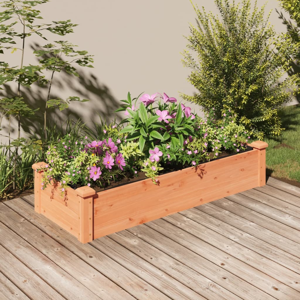 Jardinera Arriate Forro Madera Maciza Abeto Marrón 120x45x25 Cm_1