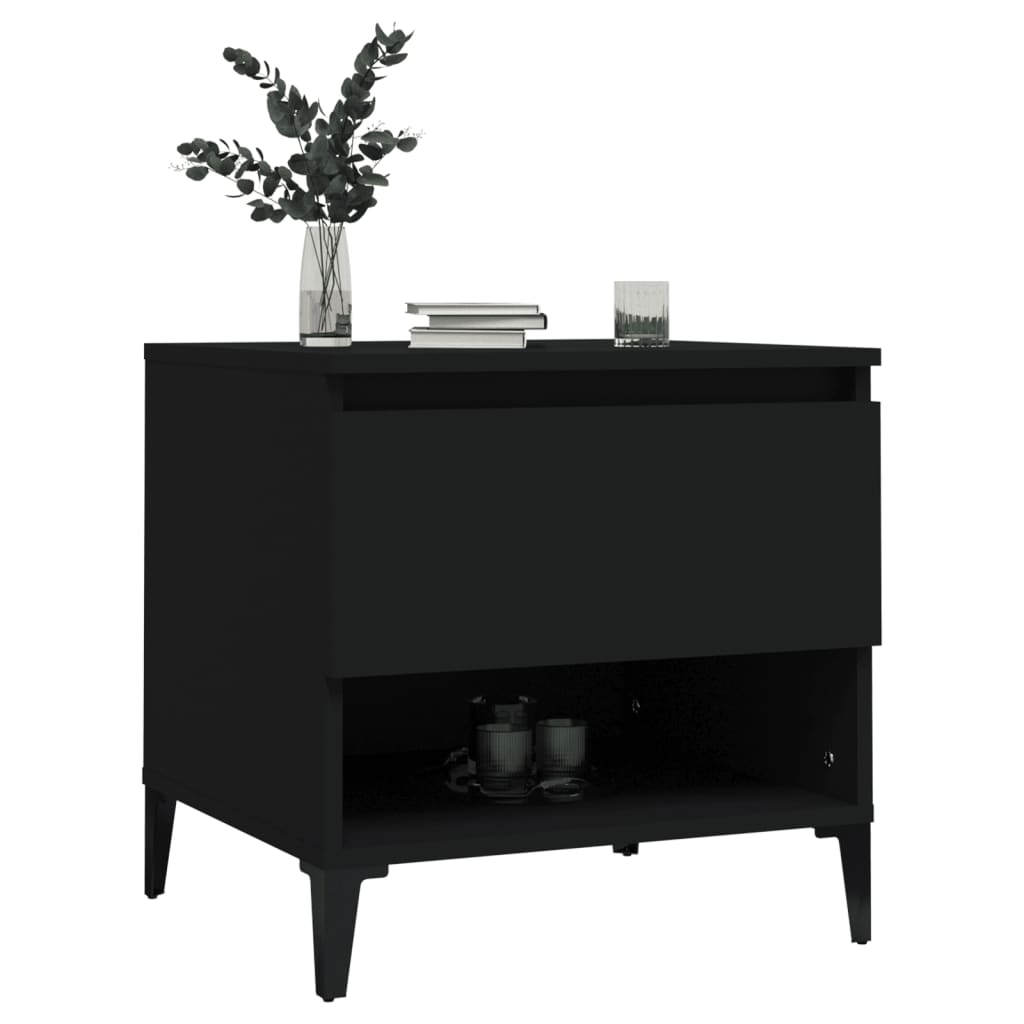 Mesa Auxiliar Madera Contrachapada Negro 50x46x50 Cm_2
