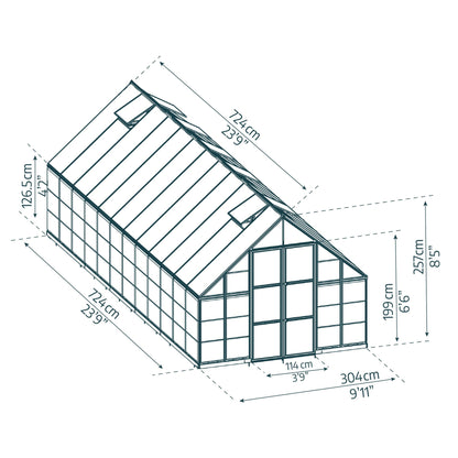 Invernadero Balance 304x724 cm plateado Canopia