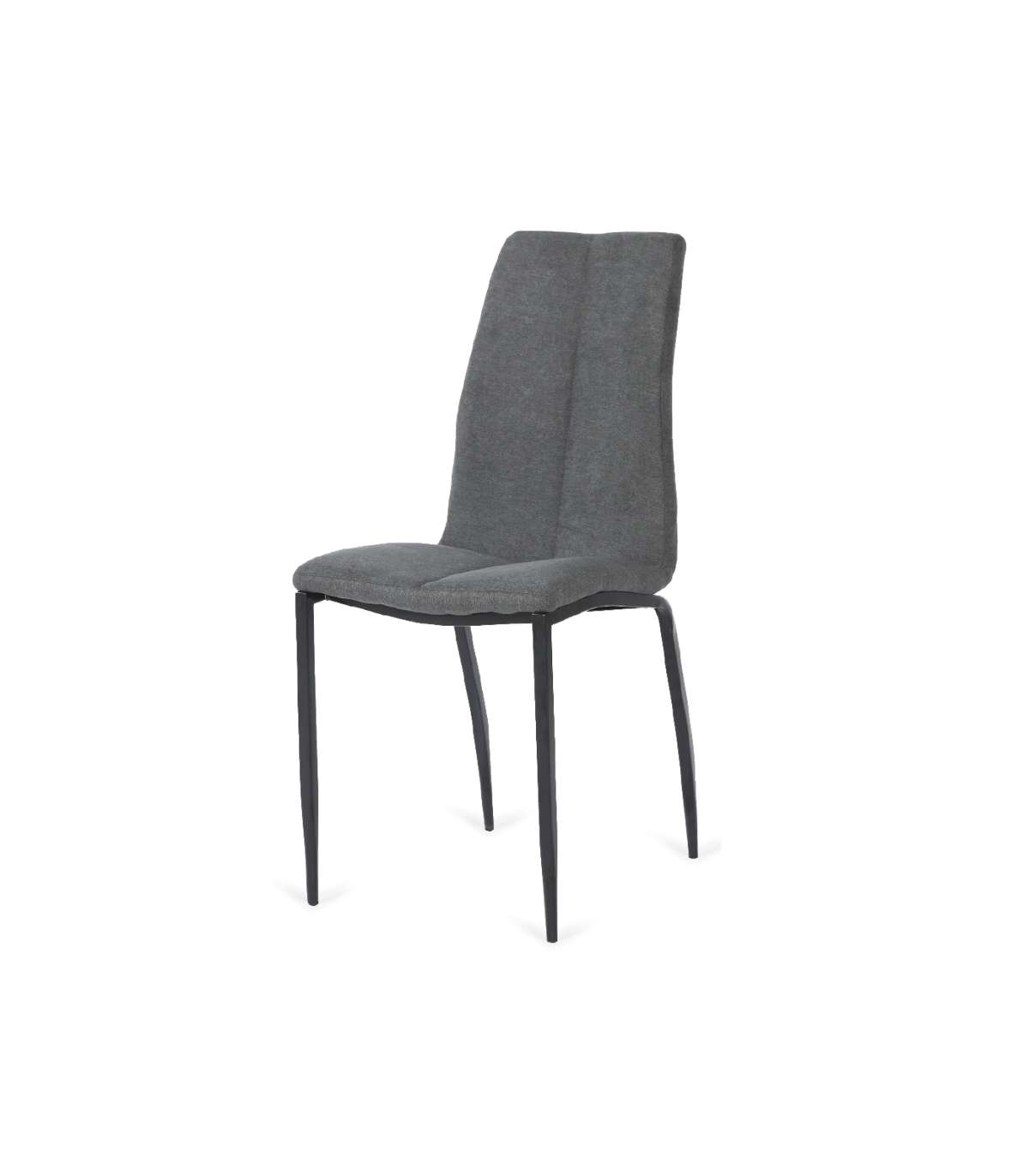 Pack De 4 Sillas Ronda Tapizadas En Gris Oscuro. 91 Cm (alto) 40 Cm (ancho) 60 Cm (fondo)_0