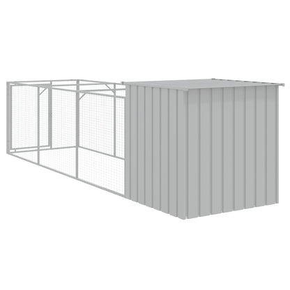 Caseta Perros Corral Acero Galvanizado Gris Claro 110x405x110cm_4